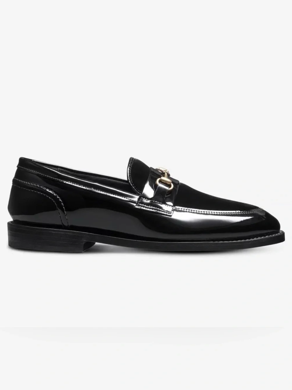 Allen Edmonds Black Leather and Suede Loafers with Gold-Tone Bit